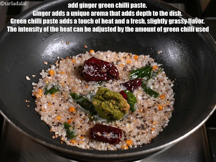 Step 17 – <p><span style="background-color:rgb(255,255,255);color:rgb(0,0,0);">Add 2 tsp </span><a href="https://www.tarladalal.com/glossary-ginger-adrak-453i"><u>ginger (adrak)</u></a><span style="background-color:rgb(255,255,255);color:rgb(0,0,0);">&nbsp;</span><a href="https://www.tarladalal.com/glossary-green-chilli-paste-hari-mirch-ki-paste-mirchi-paste-333i"><u>green chilli paste</u></a><span style="background-color:rgb(255,255,255);color:rgb(0,0,0);">. Ginger adds a …