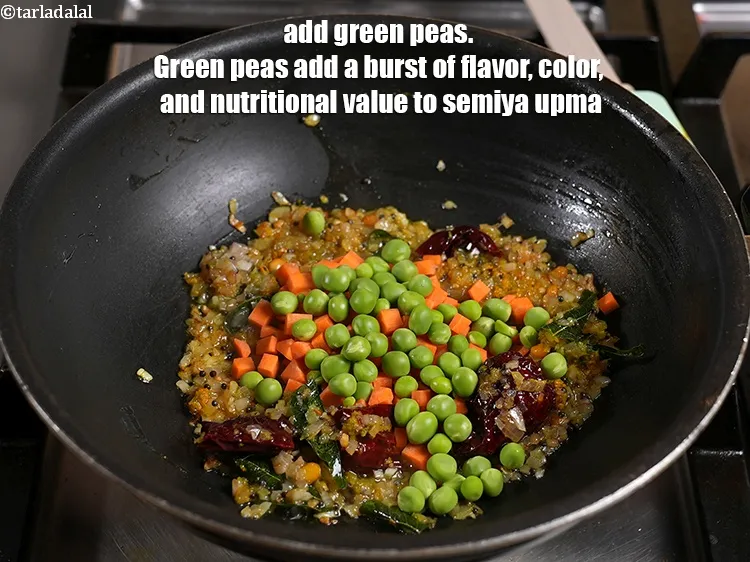 Step 21 – <p><span style="background-color:rgb(255,255,255);color:rgb(0,0,0);">Add 2 tbsp </span><a href="https://www.tarladalal.com/glossary-green-peas-matar-hare-matar-vatana-180i"><u>green peas</u></a><span style="background-color:rgb(255,255,255);color:rgb(0,0,0);">. Green peas add a burst of flavor, …