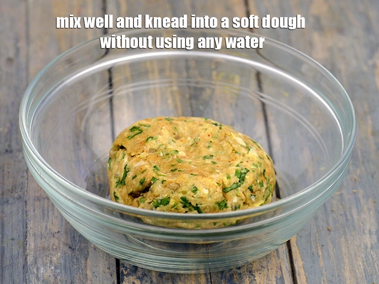 Step 2 – <p><span style="background-color:rgb(255,255,255);color:rgb(0,0,0);">Mix well and knead into a soft dough without using any water.</span></p>
