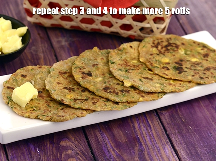 Step 8 – <p><span style="background-color:rgb(255,255,255);color:rgb(0,0,0);">Repeat step 3 and 4 to make more 5 rotis.</span></p>