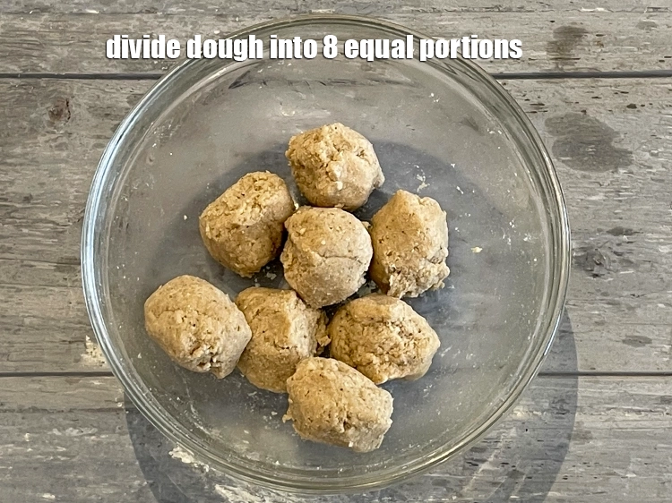Step 17 – <p>Divide dough into 8 equal portions. Remember that rajgira dough does not need any resting …