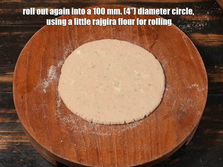 Step 23 – <html><head><meta charset="UTF-8"> </head><body><p>Roll out again into a 100 mm. (4”) diameter circle, using a little …