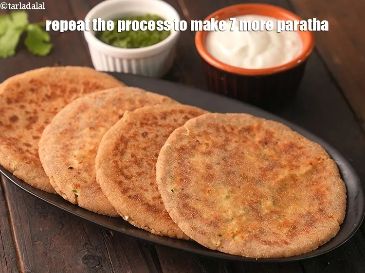 Step 29 – <p><span style="color:rgb(0,0,0);">Repeat the process to make 7 more </span><strong>rajgira paneer parathas |&nbsp;farali paratha recipe&nbsp;|&nbsp;vrat ka …