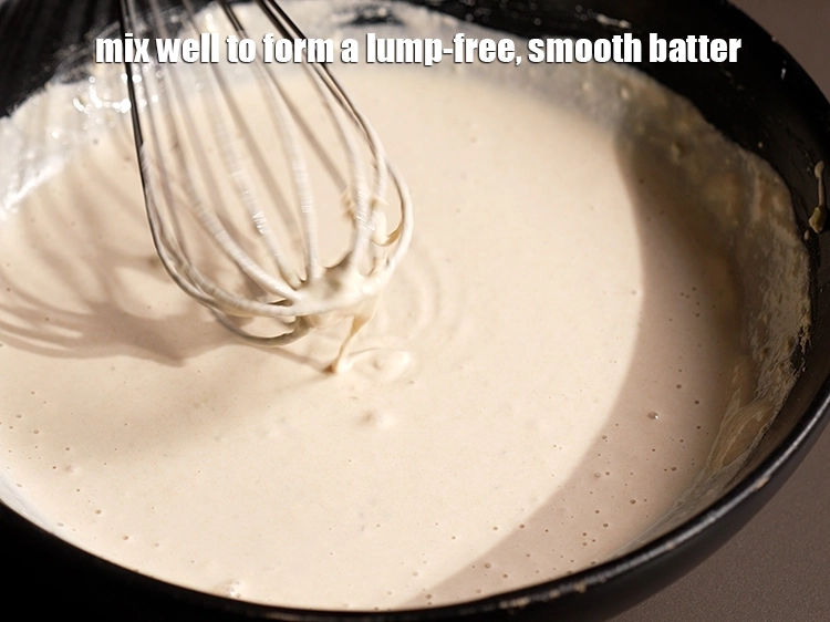 Step 22 – <p><span style="background-color:rgb(255,255,255);color:rgb(0,0,0);">Mix well to form a lump-free, smooth batter.</span></p>