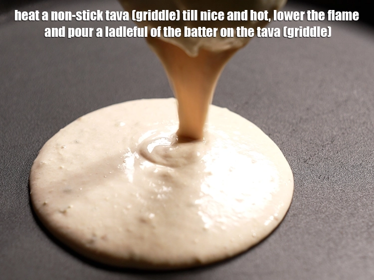 Step 12 – <p>To prepare <strong>upwas dosa|</strong>&nbsp;<strong>farali dosa | sama rajgira dosa |&nbsp;faral dosa |&nbsp;</strong>&nbsp;heat a non-stick tava …