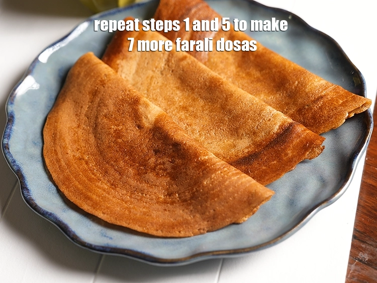 Step 17 – <p>Repeat steps 1 and 5 to make 7 more&nbsp;<strong>farali dosas | fasting dosa made from …