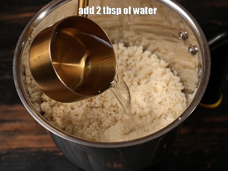 Step 7 – <p><span style="background-color:rgb(255,255,255);color:rgb(0,0,0);">Add 2 tbsp of water. If you add less water, then the texture would …