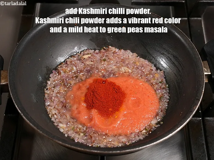 Step 18 – <p>Add 1&nbsp;tsp Kashmiri <a href="https://www.tarladalal.com/glossary-chilli-powder-red-chilli-powder-339i">chilli powder</a>. Kashmiri chili powder adds a vibrant red color and …