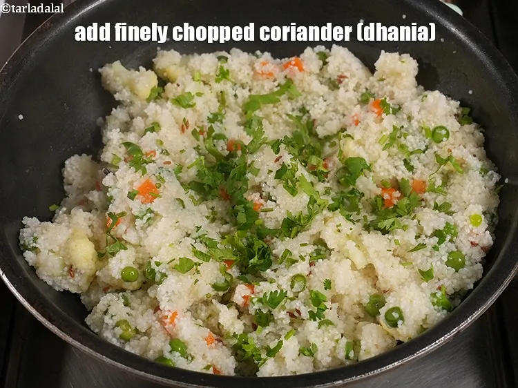 Step 25 – <p>Add&nbsp;1 tbsp&nbsp;finely&nbsp;<a href="https://www.tarladalal.com/glossary-chopped-coriander-783i">chopped coriander (dhania)</a>.</p>