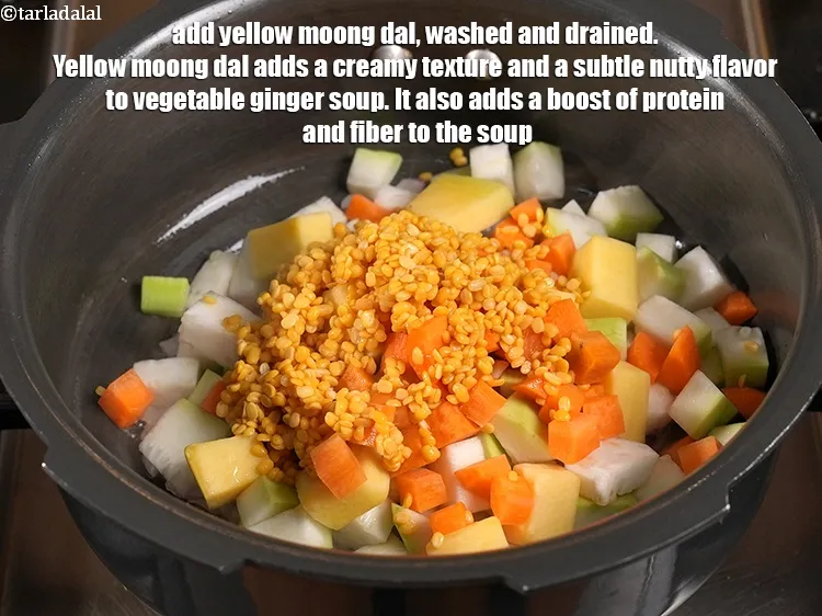 Step 9 – <p>Add 2 tbsp <a href="https://www.tarladalal.com/glossary-yellow-moong-dal-split-yellow-gram-peeli-moong-dal-488i">yellow moong dal (split yellow gram)</a>, washed and drained. Yellow moong …