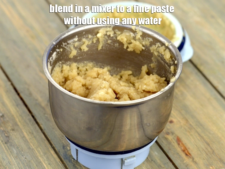 Step 3 – <p><span style="background-color:rgb(255,255,255);color:rgb(0,0,0);">Blend in a mixer to a fine paste without using any water. Keep aside.</span></p>