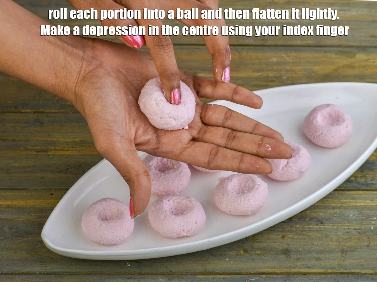 Step 3 – <p><span style="background-color:rgb(255,255,255);color:rgb(0,0,0);">Divide the mixture into 8 equal portions and roll each portion into a ball …