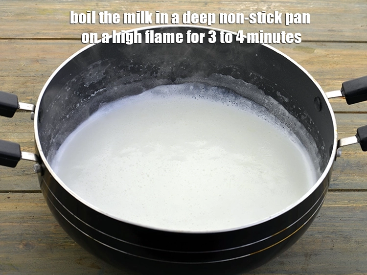 Step 1 – <p><span style="background-color:rgb(255,255,255);color:rgb(0,0,0);">Boil the 2 cups full-fat </span><a href="https://www.tarladalal.com/glossary-milk-doodh-full-cream-milk-514i"><u>milk</u></a><span style="background-color:rgb(255,255,255);color:rgb(0,0,0);"> in a deep non-stick pan on …