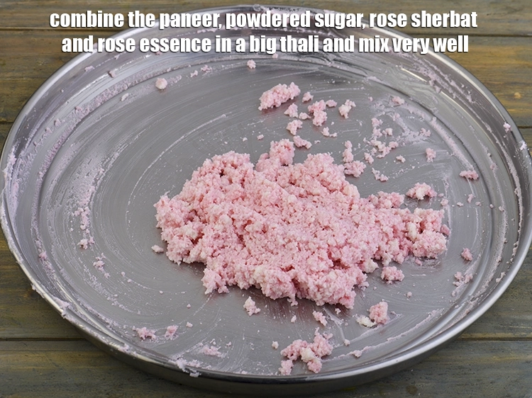 Step 4 – <p><span style="background-color:rgb(255,255,255);color:rgb(0,0,0);">Combine the <strong>paneer</strong>, 1 1/2 tbsp </span><a href="https://www.tarladalal.com/glossary-powdered-sugar-280i"><u>powdered sugar</u></a><span style="background-color:rgb(255,255,255);color:rgb(0,0,0);">, 1 tbsp </span><a href="https://www.tarladalal.com/glossary-rose-syrup-gulab-ka-syrup-964i"><u>rose …