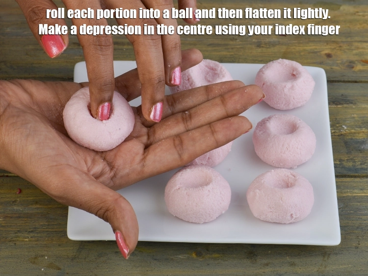 Step 6 – <p><span style="background-color:rgb(255,255,255);color:rgb(0,0,0);">Divide the mixture into 7 equal portions and roll each portion into a ball …