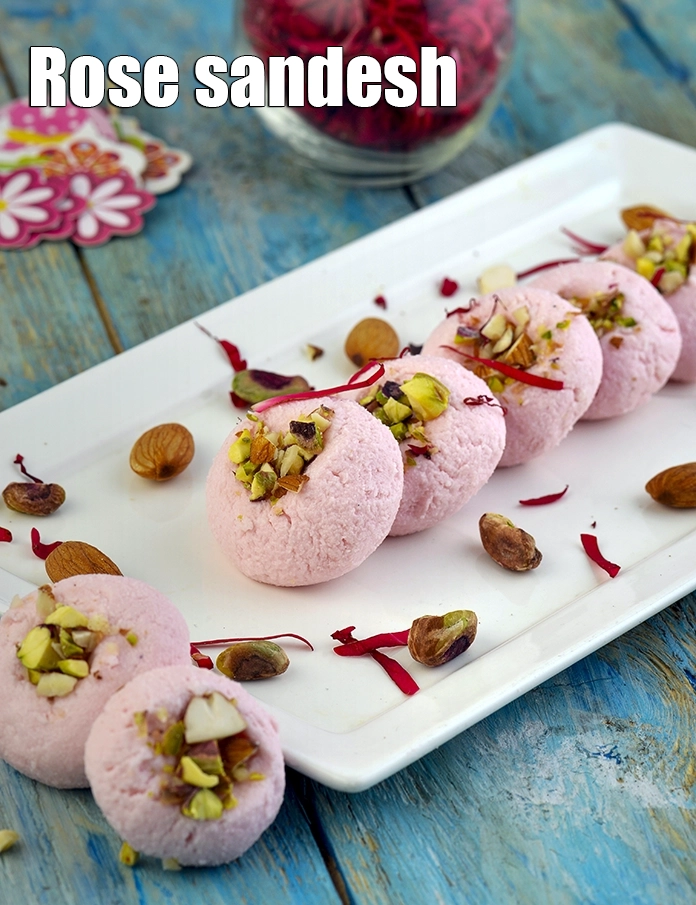 Step 9 – <p><span style="background-color:rgb(255,255,255);color:rgb(0,0,0);">Serve <strong>Rose Sandesh</strong> immediately.</span></p>