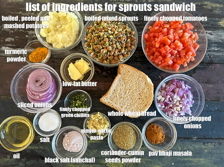 Step 2 – <p><strong>what is sprouts sandwich made of?</strong> <i><u>See below image of list of ingredients for&nbsp;sprouts sandwich.</u></i></p>