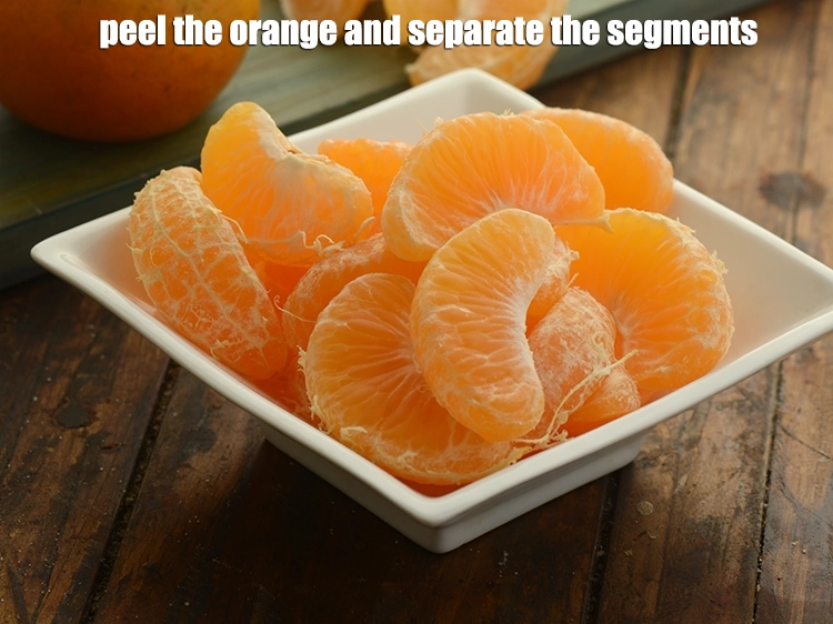Step 18 – <p>Peel the orange and separate the segments.&nbsp;</p>