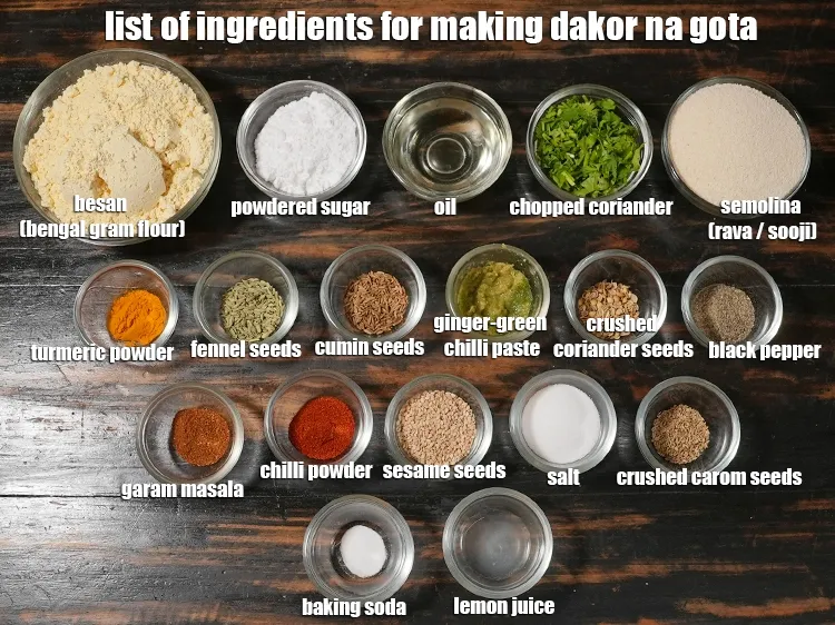 Step 17 – <p><i><u>See the below image of list of ingredients for making dakor na gota recipe.</u></i></p>