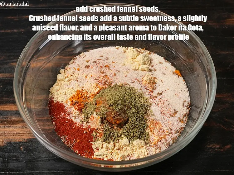 Step 26 – <p>Add 1 tsp crushed <a href="https://www.tarladalal.com/glossary-fennel-seeds-saunf-sauf-410i">fennel seeds (saunf)</a>. Crushed fennel seeds add a subtle sweetness, …