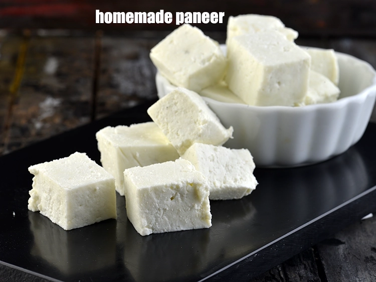Step 20 – <p>To make the&nbsp;<strong>paneer using cow's milk</strong>, rinse a deep non-stick pan with ¼ cup of …