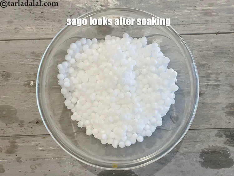Step 7 – <p>This is how sago looks after soaking. The sago has doubled in size and is …