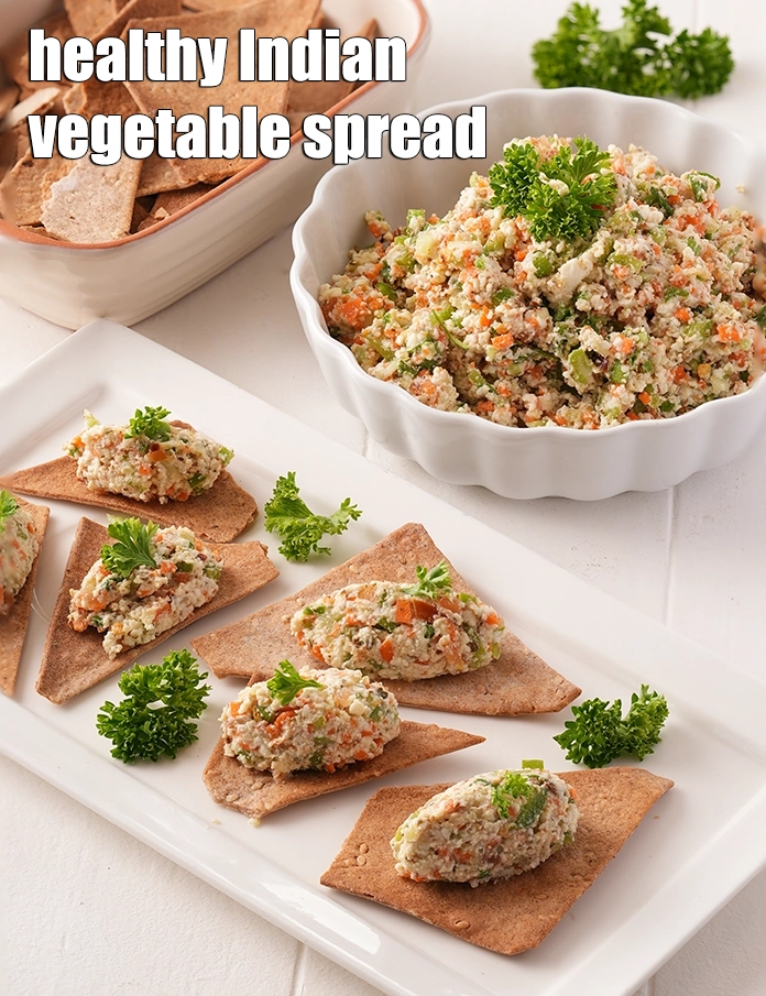 Step 15 – <p><span style="background-color:rgb(255,255,255);color:rgb(0,0,0);">Serve </span><strong>Chunky Vegetable Spread recipe | Paneer Vegetable Spread | &nbsp;healthy &nbsp;Indian Vegetable Spread …