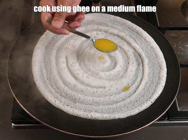 Step 21 – <p><span style="background-color:rgb(255,255,255);color:rgb(0,0,0);">Cook using </span><a href="https://www.tarladalal.com/glossary-ghee-245i"><u>ghee</u></a><span style="background-color:rgb(255,255,255);color:rgb(0,0,0);"> on a medium flame.</span></p>
