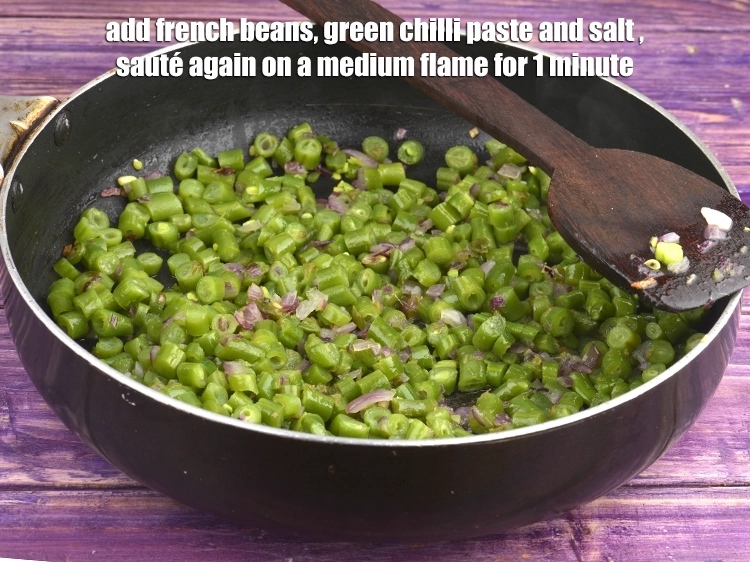 Step 3 – <p><span style="background-color:rgb(255,255,255);color:rgb(0,0,0);">Add the 1 cup </span><a href="https://www.tarladalal.com/glossary-French-beans-fansi-196i#ing_2484"><u>chopped and blanched french beans</u></a><span style="background-color:rgb(255,255,255);color:rgb(0,0,0);">, 1 tsp </span><a …