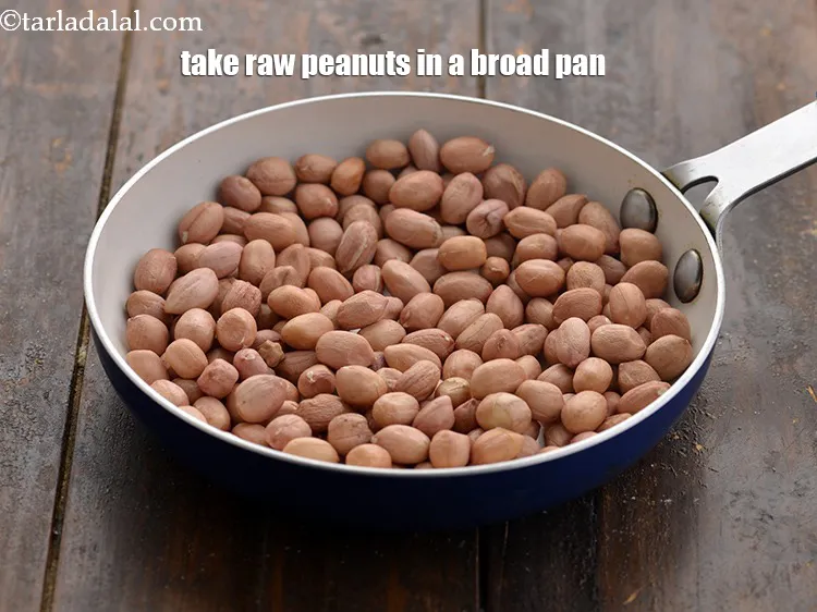 Step 4 – <html><head><meta charset="UTF-8"> </head><body><p>Take peanuts in a broad non-stick pan.</p></body></html>