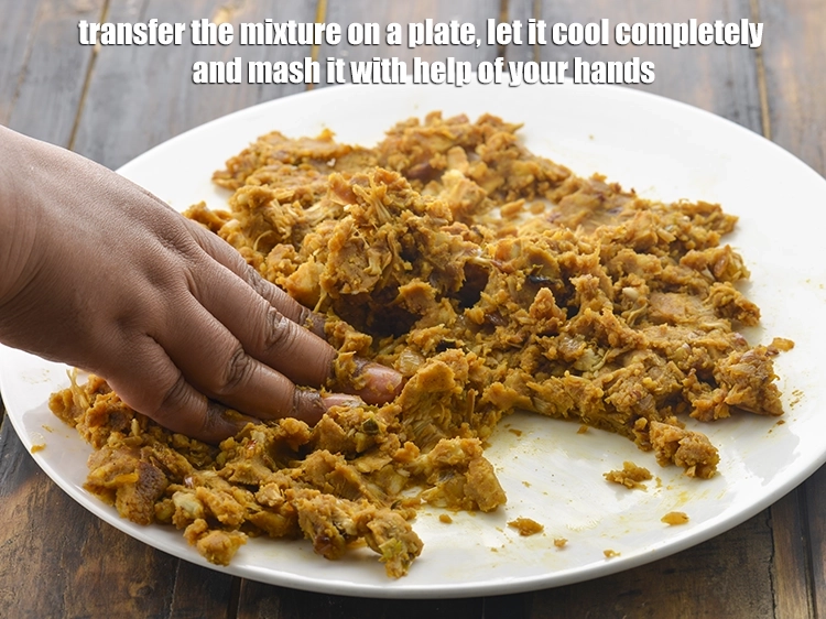 Step 9 – <p><span style="background-color:rgb(255,255,255);color:rgb(0,0,0);">Transfer the mixture on a plate, let it cool completely and mash it with …