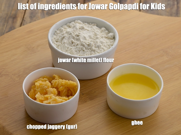 Step 8 – <p>To make <strong>Jowar Golpapdi for Kids</strong>, you need only 3 ingredients – jowar flour, ghee …