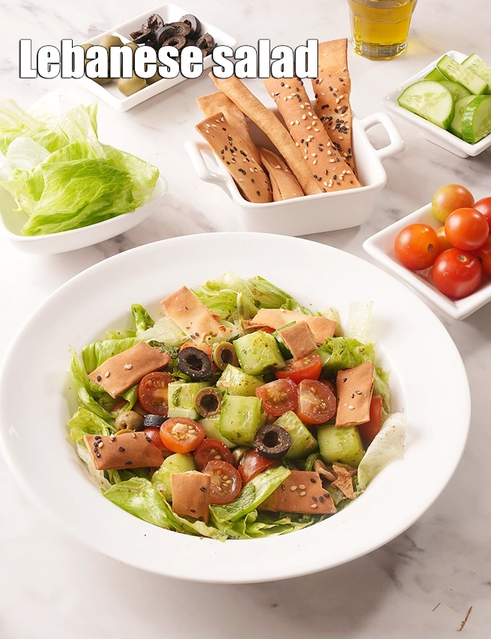 Step 18 – <p><span style="background-color:rgb(255,255,255);color:rgb(0,0,0);">Serve </span><strong>Arabic Salad recipe | Lebanese salad Recipe | Simple Middle Eastern Vegetarian Salad …