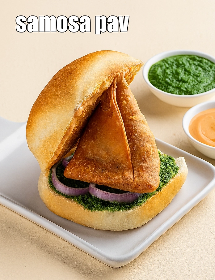 Step 36 – <p><span style="background-color:rgb(255,255,255);color:rgb(0,0,0);">Serve </span><strong>Samosa Pav </strong><span style="background-color:rgb(255,255,255);color:rgb(0,0,0);">immediately with fried green chillies.</span></p>