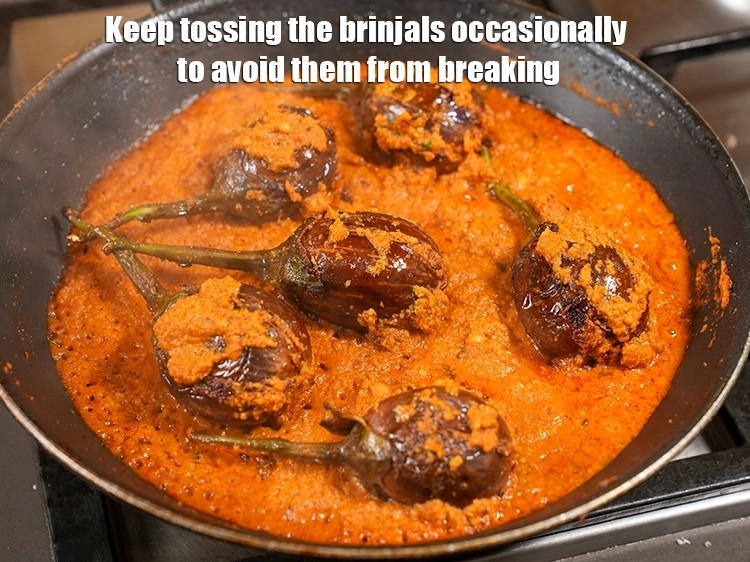 Step 49 – <p><span style="background-color:rgb(255,255,255);color:rgb(0,0,0);">Keep tossing the brinjals occasionally to avoid them from sticking to the pan.</span></p>