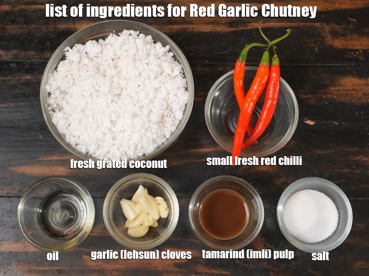Step 1 – <p><i>See below image of list of ingredients for&nbsp;Red Garlic Chutney.</i></p>