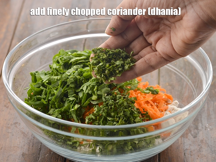 Step 7 – <p>Add the <span style="background-color:rgb(255,255,255);color:rgb(0,0,0);">2 tbsp finely </span><a href="https://www.tarladalal.com/glossary-coriander-dhania-kothmir-369i#ing_2365"><u>chopped coriander (dhania)</u></a>.</p>