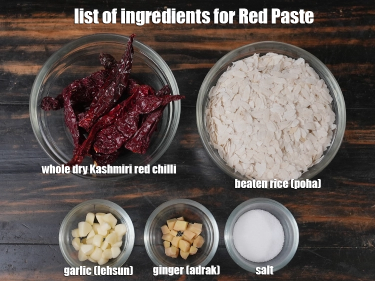 Step 1 – <p><i>See below image of list of ingredients for&nbsp;Red Paste.</i></p>