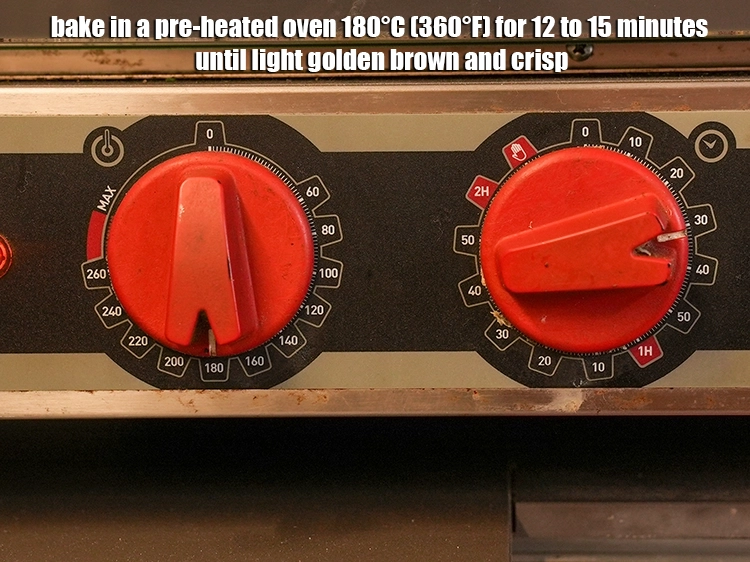 Step 27 – <p>Bake in a pre-heated oven&nbsp;180°C&nbsp;(360°F) for 12 to 15 minutes until light golden brown and …