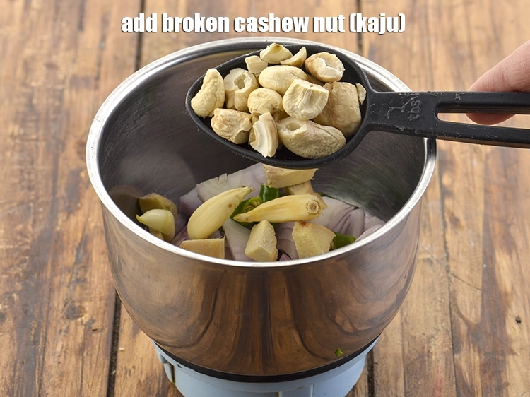 Step 5 – <p>Add the <span style="background-color:rgb(255,255,255);color:rgb(0,0,0);">1 tbsp </span><a href="https://www.tarladalal.com/glossary-cashew-nuts-kaju-840i#ing_3240"><u>broken cashew nut (kaju)</u></a>. Kaju is the most important …