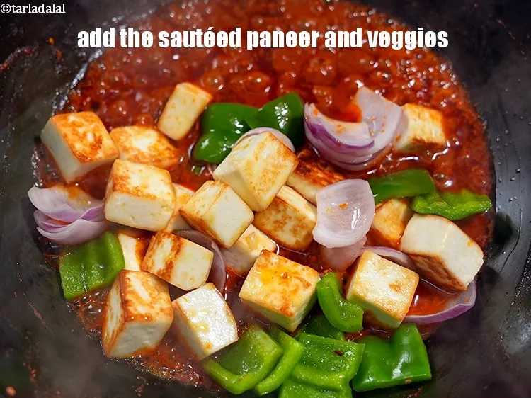 Step 39 – <p>Add the sautéed paneer and veggies.&nbsp;</p>