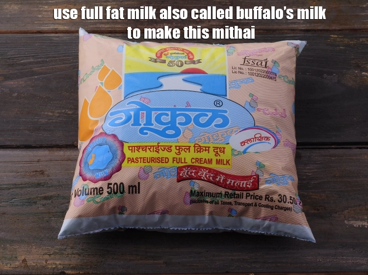 Step 25 – <p>Use full fat milk also called buffalo’s milk to make this mithai.&nbsp;</p>