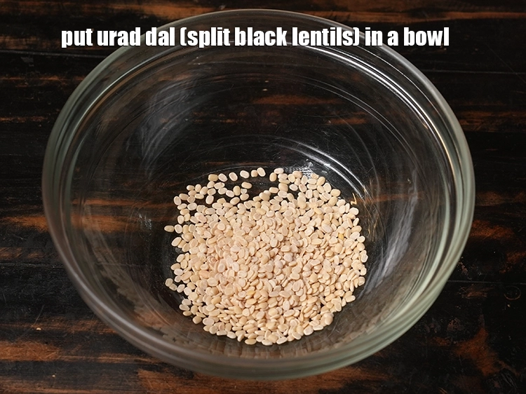 Step 2 – <p>Put <span style="background-color:rgb(255,255,255);color:rgb(0,0,0);">1 tbsp </span><a href="https://www.tarladalal.com/glossary-urad-dal-split-black-lentil-941i"><u>urad dal (split black lentils)</u></a> in a deep bowl.</p>