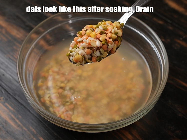 Step 9 – <p>dals look like this after soaking, drain</p>