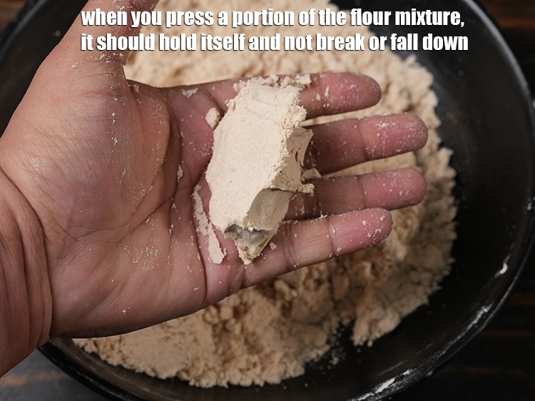 Step 8 – <p><span style="background-color:rgb(255,255,255);color:rgb(51,51,51);">When you press a portion of the flour mixture, it should hold itself and …