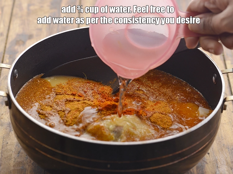 Step 33 – <p>Add ¾ cup of <strong>water</strong>. Feel free to add water as per the consistency you …