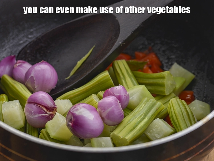 Step 2 – <p>You can even make use of other vegetables like brinjal, french beans, ash gourd, raddish, …