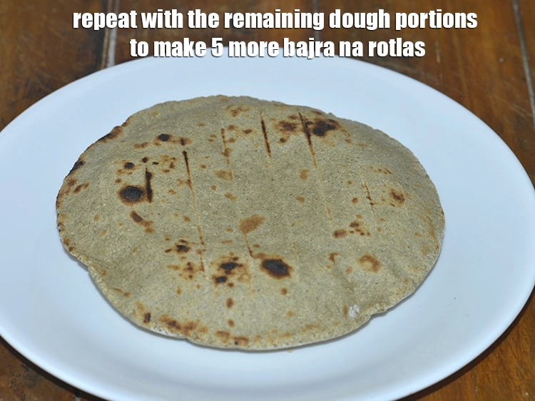 Step 18 – <p>Repeat with the remaining dough portions to make 5 more bajra na rotlas. <strong>Bajra na …