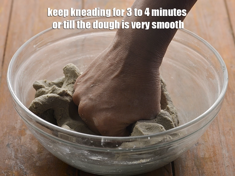 Step 8 – <p>Keep kneading for 3 to 4 minutes or till the dough is very smooth. Bajra …
