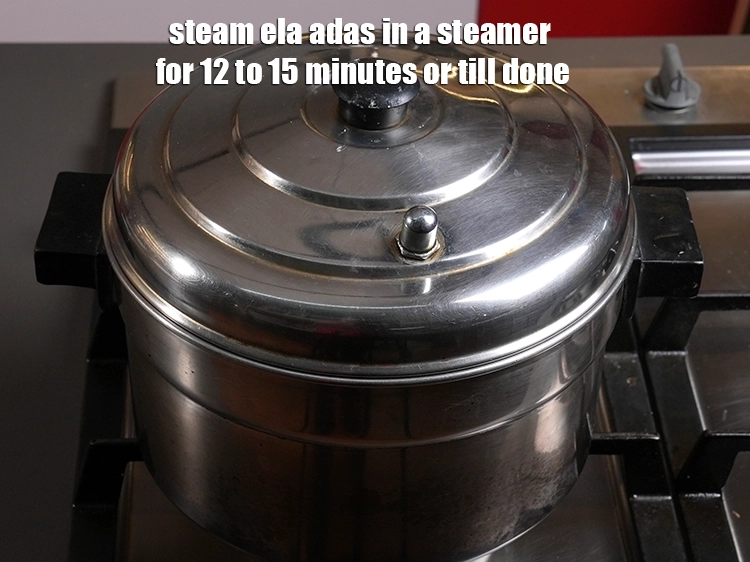 Step 15 – <p><span style="color:rgb(13,13,13);">Steam <strong>ela adas</strong> in a steamer for 12 to 15 minutes or till done.</span></p>